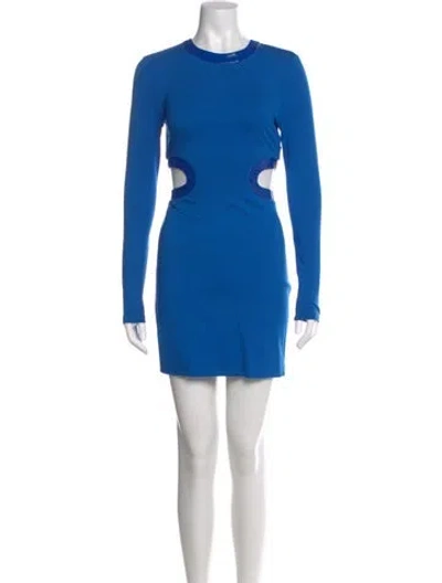 Pre-owned Staud Crew Neck Mini Dress W/ Tags In Blue