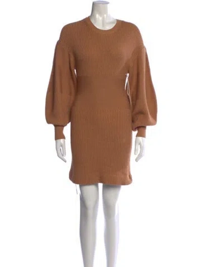 Pre-owned Staud Crew Neck Mini Dress W/ Tags In Neutrals