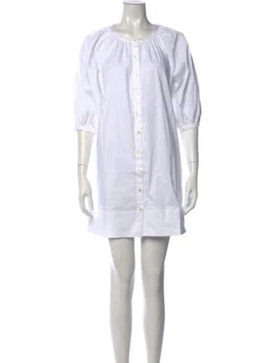 Pre-owned Staud Crew Neck Mini Dress W/ Tags In White