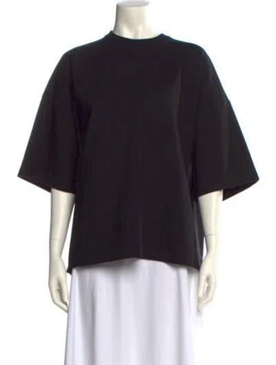 Pre-owned Staud Crew Neck Short Sleeve Sweatshirt In Black