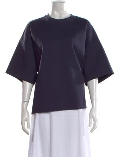 Pre-owned Staud Crew Neck Short Sleeve Top In Blue