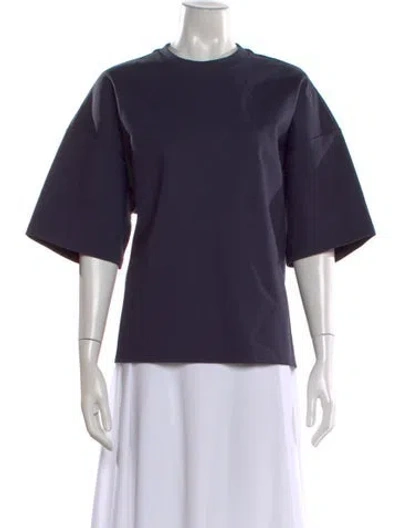 Pre-owned Staud Crew Neck Short Sleeve Top In Blue