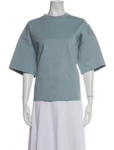 Pre-owned Staud Crew Neck Short Sleeve Top In Blue