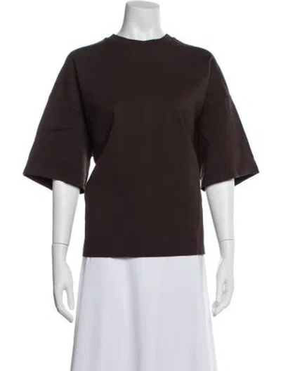 Pre-owned Staud Crew Neck Short Sleeve Top In Brown