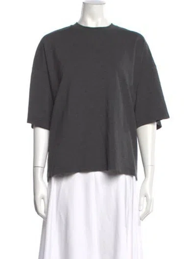 Pre-owned Staud Crew Neck Short Sleeve Top In Gray