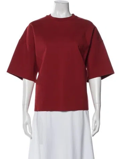 Pre-owned Staud Crew Neck Short Sleeve Top In Red