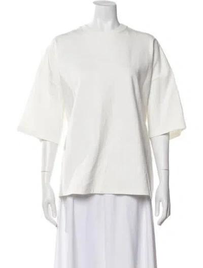 Pre-owned Staud Crew Neck Short Sleeve Top In White