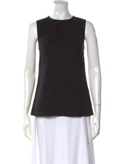 Pre-owned Staud Crew Neck Sleeveless Top In Black