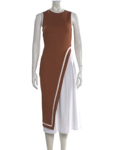Pre-owned Staud Crew Neck Sleeveless Top In Brown