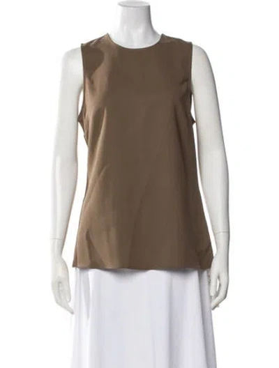 Pre-owned Staud Crew Neck Sleeveless Top In Green