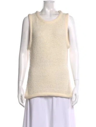 Pre-owned Staud Crew Neck Sleeveless Top In Neutral