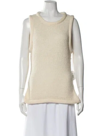 Pre-owned Staud Crew Neck Sleeveless Top W/ Tags In Neutral