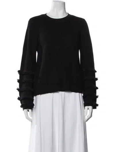 Pre-owned Staud Crew Neck Sweater In Black