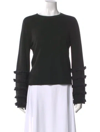 Pre-owned Staud Crew Neck Sweater In Black