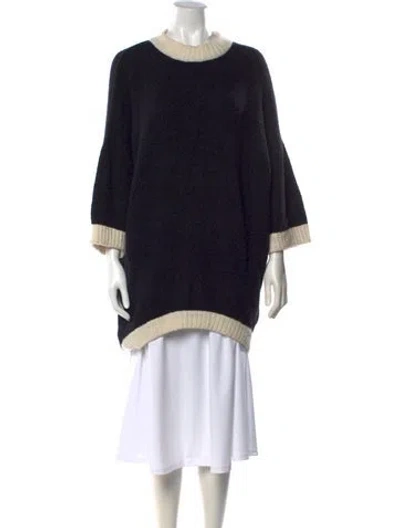 Pre-owned Staud Crew Neck Sweater In Black