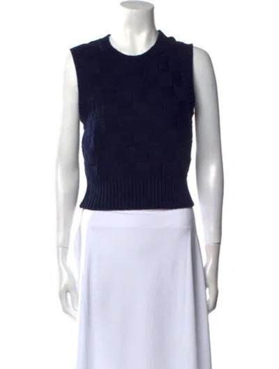 Pre-owned Staud Crew Neck Sweater In Blue