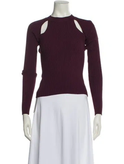 Pre-owned Staud Crew Neck Sweater In Burgundy