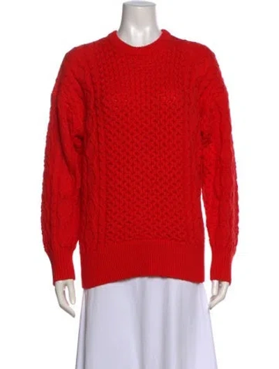 Pre-owned Staud Crew Neck Sweater In Red