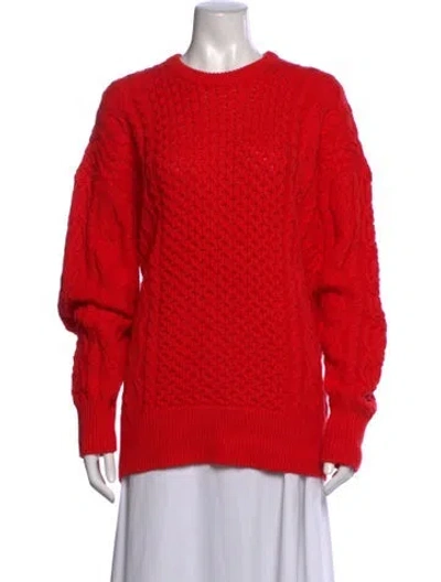 Pre-owned Staud Crew Neck Sweater In Red