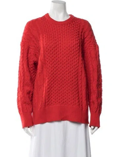 Pre-owned Staud Crew Neck Sweater In Red