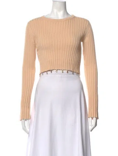 Pre-owned Staud Crew Neck Sweater In White