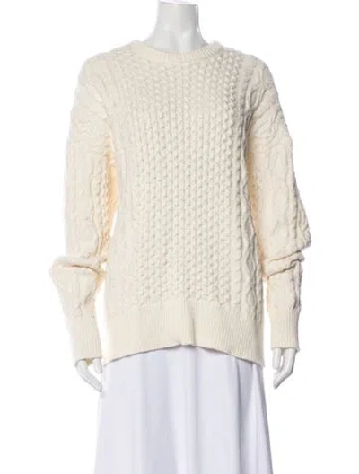 Pre-owned Staud Crew Neck Sweater In White