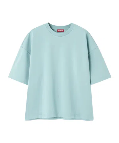 Staud Crew Neck T-shirt In Blue