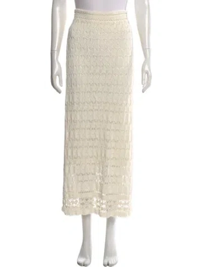 Pre-owned Staud Crochet Long Skirt In Neutral