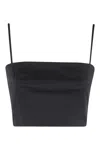 Staud Cropped Black Tank Top In Black