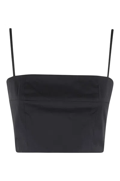 Staud Cropped Black Tank Top