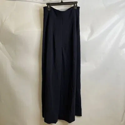 Pre-owned Staud Cropped Caleb Pants Women's Size 4 Navy 267-6296 In Blue