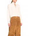 Staud Cropped Cashmere Sweater In Ivory