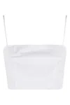 Staud Cropped Cotton Tank Top In White