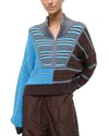 Staud Cropped Hampton Sweater In Multi