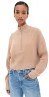 Staud Cropped Hampton Sweater Camel In Camel