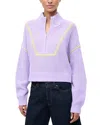 Staud Cropped Hampton Sweater In Purple