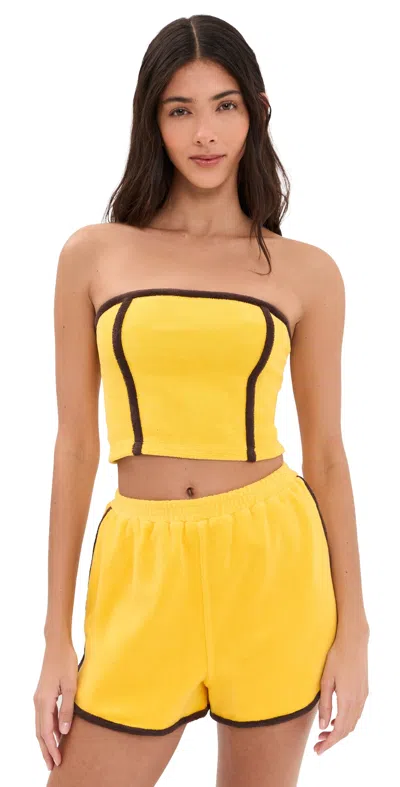 Staud Cruise Bandeau Bikini Top Sunshine In Yellow