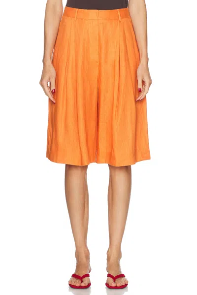 Staud Cruz Linen Short In Apricot