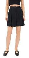 Staud Cruz Linen Shorts Black In Black