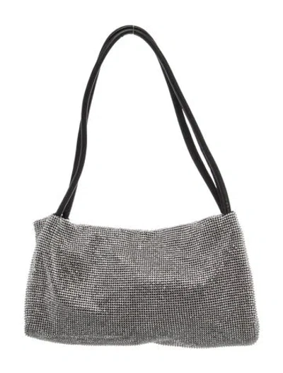 Pre-owned Staud Crystal Shoulder Bag In Metallic/silver