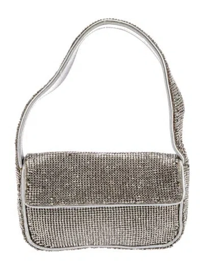 Pre-owned Staud Crystal Shoulder Bag In Silver