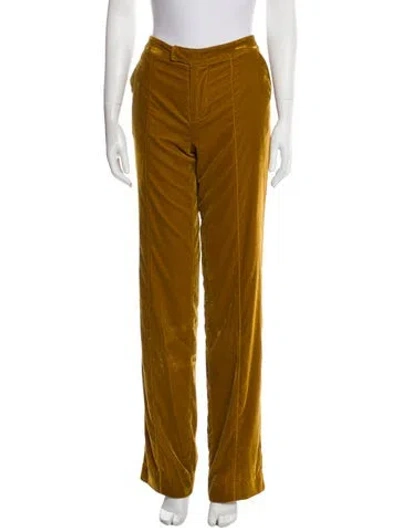 Pre-owned Staud Crystal Straight Leg Pants W/ Tags In Yellow