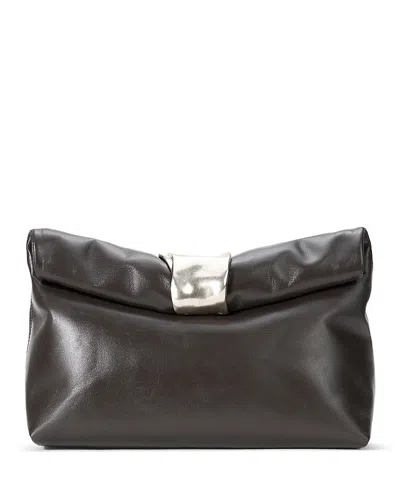 Staud Cuff Leather Clutch In Blue