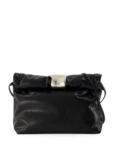 Staud Cuff Snake-effect Leather Clutch Bag In Black