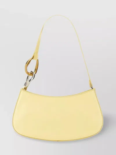 Staud Curved Hardware Shoulder Strap Smooth Bag In Yellow