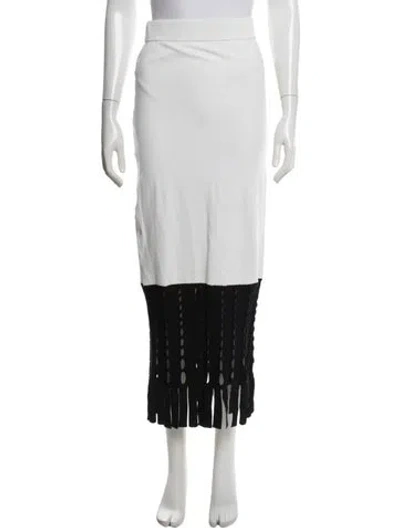 Pre-owned Staud Cutout Accent Long Skirt In White
