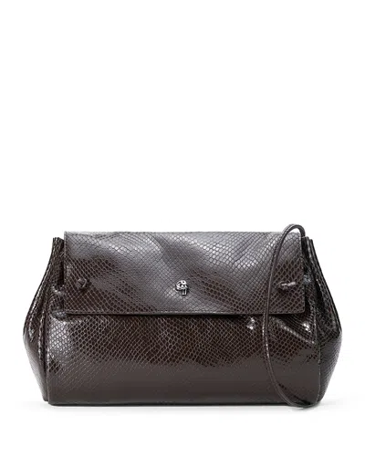 Staud Cy Embossed Leather Bag In Brown