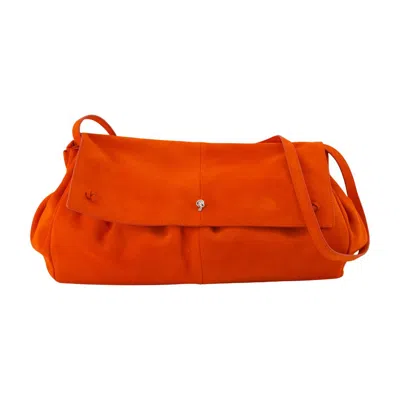 Staud Cy Oversized Clutch Bag In Orange