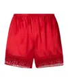 Staud Da Adolfo Paddle Silk Shorts In Red