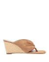 Staud Dahlia Suede Espadrille Wedge Sandals In Beige